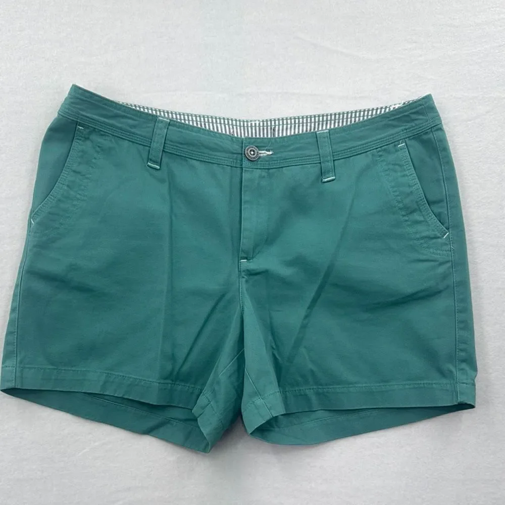3For$20 Natural Reflection Chino Style Teal Shorts w/Pockets NWOT size 14